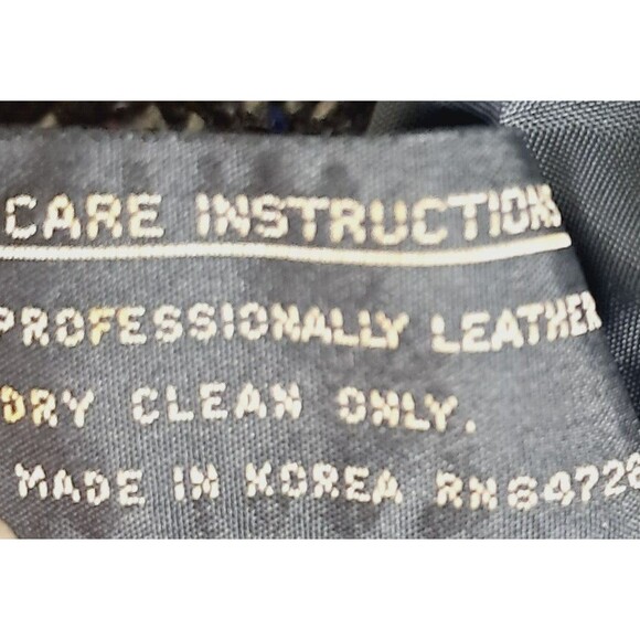 Vintage 80s Ann-Gee Wool Blend Coat XL Black Lined Tweed Leather Trim 11/12 - Picture 13 of 14